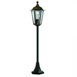 Alex Outdoor 1 Light Post Lamp In Black With Clear Glass