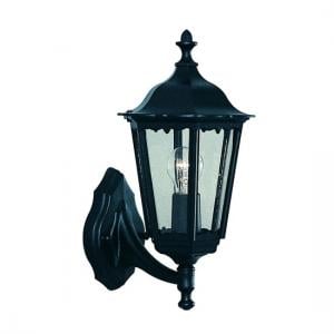 Alex Outdoor Wall Light In Black With Clear Glass