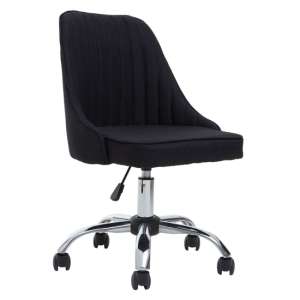 Alexei Fabric Home And Office Chair With Chrome Base In Black