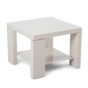 Ledbury Glass Side Table Square With Cream High Gloss