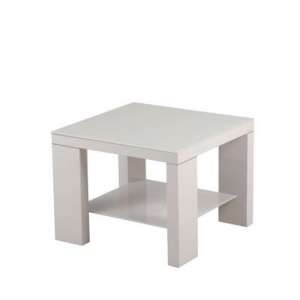 Ledbury Glass Side Table Square With Light Grey High Gloss