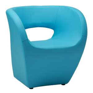 Alfro Faux Leather Effect Bedroom Chair In Blue