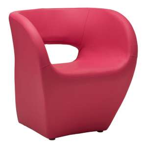 Alfro Faux Leather Effect Bedroom Chair In Pink