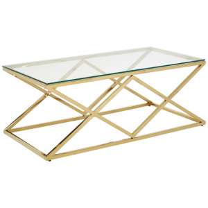 Algorab Clear Glass Coffee Table With Stainless Steel Frame