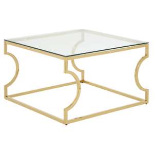 Algorab Clear Glass Square Coffee Table With Curved Frame