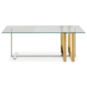 Alicante Clear Glass Coffee Table With Gold And Silver Legs