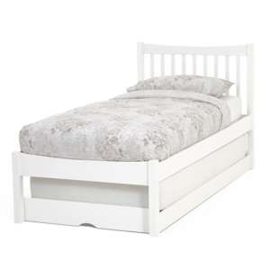 Alice Hevea Wooden Single Bed With Guest Bed In Opal White