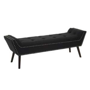 Alicia Fabric Hallway Seating Bench In Black