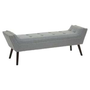 Alicia Fabric Hallway Seating Bench In Grey