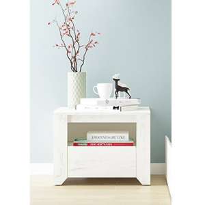 Alink Wooden 1 Drawer Bedside Cabinet In White