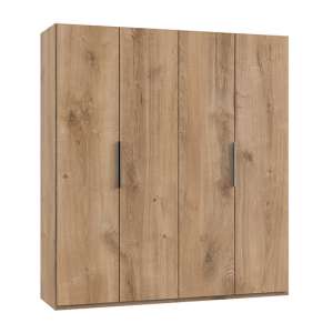 Alkes Wooden Wardrobe In Planked Oak With 4 Doors