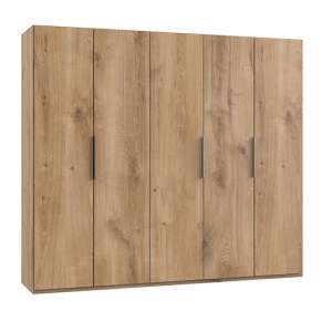 Alkes Wooden Wardrobe In Planked Oak With 5 Doors