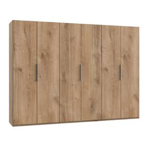 Alkes Wooden Wardrobe In Planked Oak With 6 Doors
