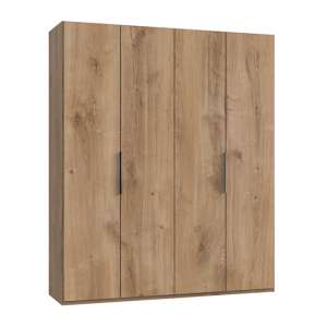 Alkesia Wooden Wardrobe In Planked Oak With 4 Doors