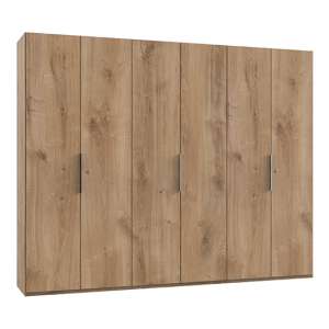 Alkesia Wooden Wardrobe In Planked Oak With 6 Doors