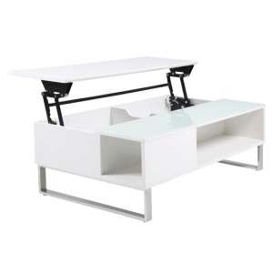 Allegan High Gloss Lift Up Coffee Table In White