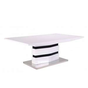 Layne High Gloss Coffee Table Rectangular In White And Black