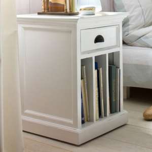 Allthorp Bedside Table With Dividers In Classic White