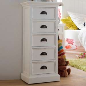 Allthorp Chest Of Drawers In Classic White With 5 Drawers