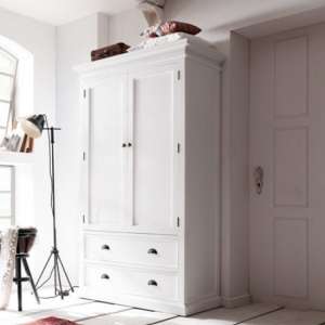 Allthorp Double Door Wardrobe In Classic White With 2 Drawers
