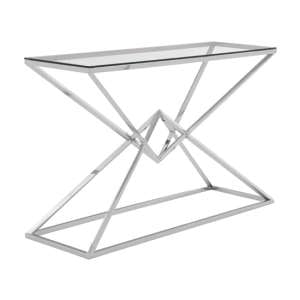 Alluras Clear Glass Console Table With Steel Silver Frame