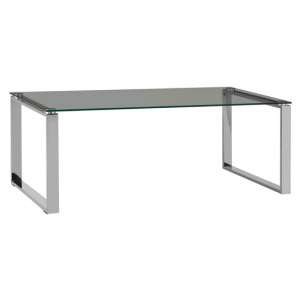 Alluras Rectangular Glass Coffee Table With Silver Base