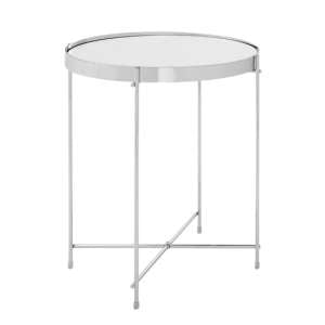 Alluras Round Small Black Glass Dining Table In Silver Frame