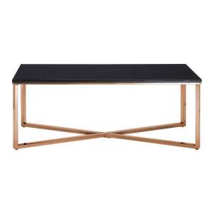 Alluras Coffee Table With Champagne Cross Base     