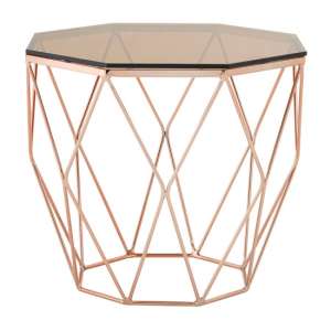 Alluras End Table With Rose Gold Base     
