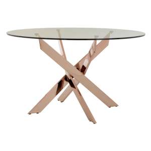 Alluras Intersected Dining Table In Rose Gold     