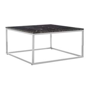 Alluras Square Coffee Table With Black Marble Top    
