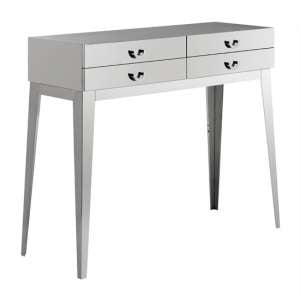 Alluras 4 Drawers Wooden Console Table In Silver