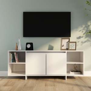 Aloha High Gloss TV Stand With 2 Doors In White