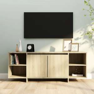 Aloha Wooden TV Stand With 2 Doors In Sonoma Oak