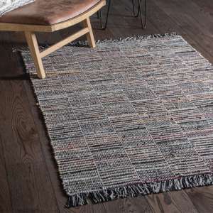 Alonza Leather And Cotton Rug In Multicolored