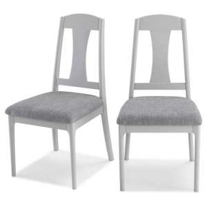 Hematic Grey Fabric Padded Dining Chairs In A Pair