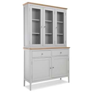 Hematic Wooden Display Cabinet In Solid Oak And Grey