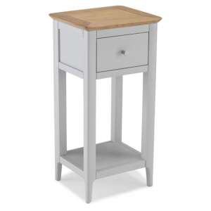 Hematic Wooden Lamp Table In Solid Oak And Grey