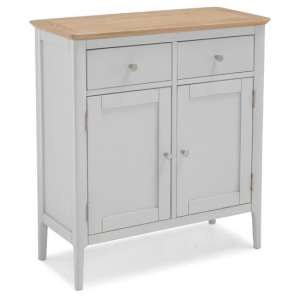 Hematic Wooden Small Sideboard In Solid Oak And Grey