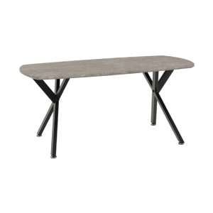 Alsip Oval Coffee Table In Concrete Effect And Black