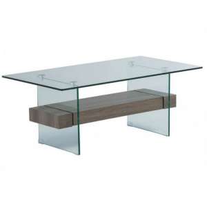 Alto Glass Coffee Table In Grey Oak