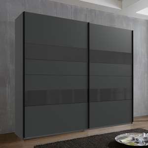 Alton Sliding Door Wooden Wardrobe In Graphite