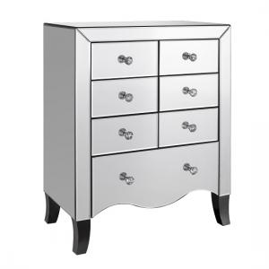 Valentica Mirrored Chest of Drawers With 7 Drawers