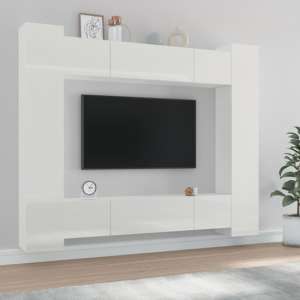 Alytzia High Gloss Living Room Furniture Set In White