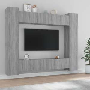 Alytzia Wooden Living Room Furniture Set In Grey Sonoma Oak