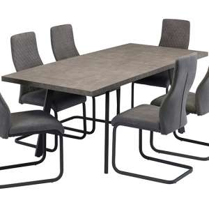 Amalfi Extending Wooden Dining Table In Cement Effect