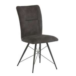 Amalki Fabric Dining Chair In Grey