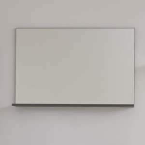 Amanda Wall Mirror With Shelf In Grey High Gloss