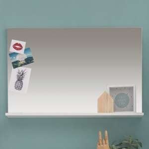 Amanda Wall Mirror With Shelf In White High Gloss