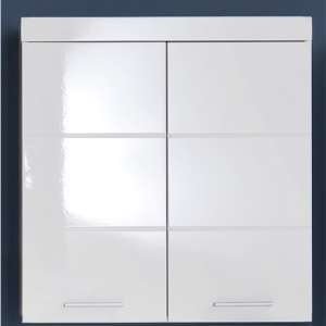 Amanda Wall Storage Cabinet In White Gloss With 2 Doors